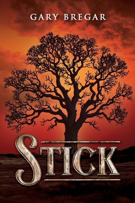 "STICK" und "GARY BREGAR". Ein Kind steht vor einem Vulkan, der Rauch spuckt, im Hintergrund Schiffe und dunkle Wolken.