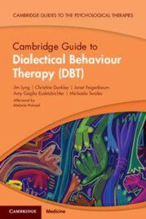 "Cambridge Guide to Dialectical Behaviour Therapy (DBT)" von mehreren Autoren; bunte abstrakte Illustration darunter.