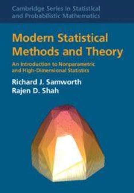 "Modern Statistical Methods and Theory" steht in großen Buchstaben. Unten ist eine abstrakte bunte Form.