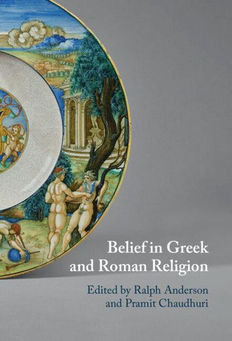 "Belief in Greek and Roman Religion. Edited by Ralph Anderson and Pramit Chaudhuri." Detail einer verzierten Schale.