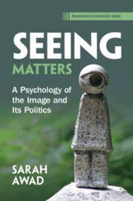 "SEEING MATTERS: A Psychology of the Image and Its Politics" von Sarah Awad. Statue mit Kugelkopf im Vordergrund.