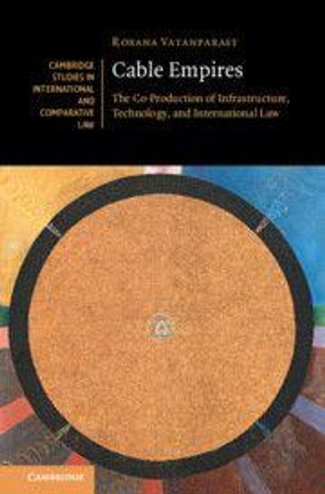 Text: "Cable Empires: The Co-Production of Infrastructure, Technology, and International Law". Buchcover mit Kreisdiagramm.