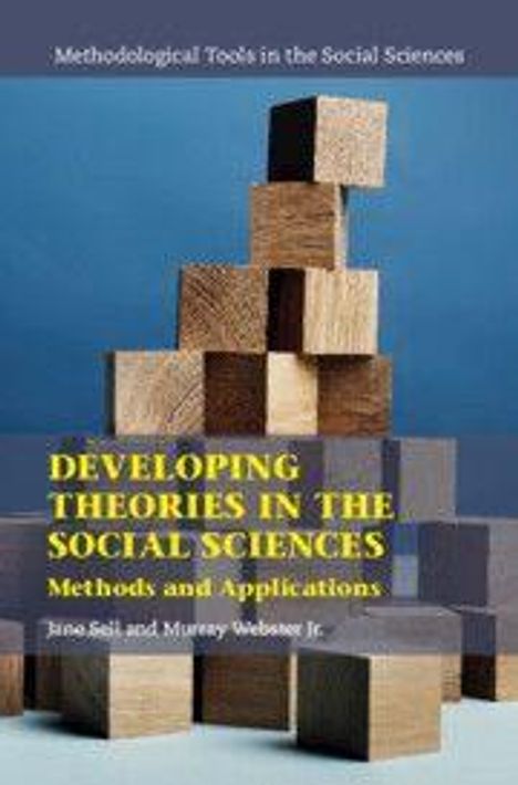 "Developing Theories in the Social Sciences: Methods and Applications" von Jasso und Webster. Holzklötze formen eine Pyramide.