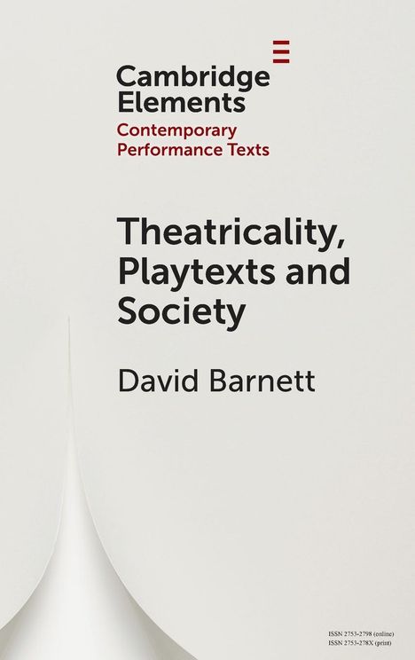 David Barnett: Theatricality, Playtexts and Society, Buch