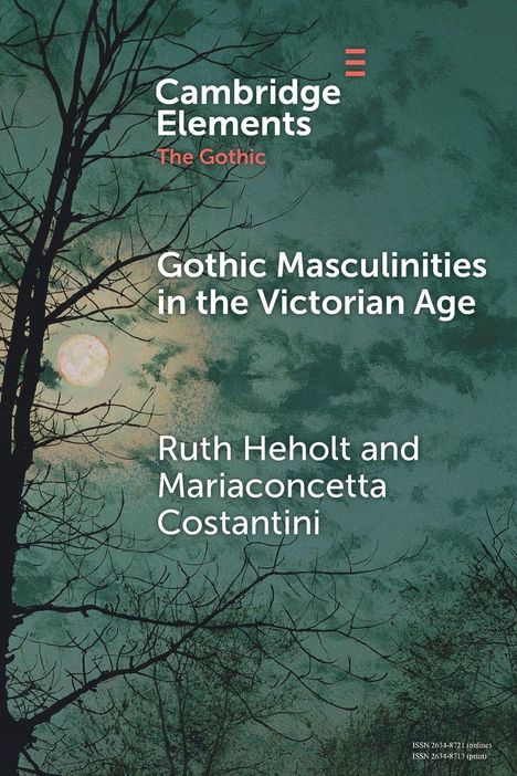Text: "Gothic Masculinities in the Victorian Age" von Ruth Heholt und Mariaconcetta Costantini. Baum vor Vollmond.