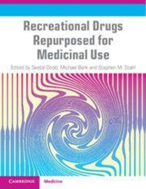 „Recreational Drugs Repurposed for Medicinal Use“. Bunte, spiralförmige Illustration mit welligen Linien.