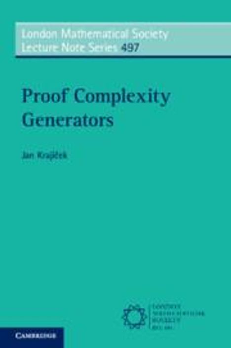 Krají&: Proof Complexity Generators, Buch