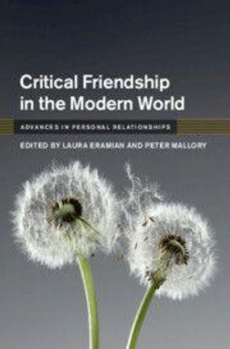 „Critical Friendship in the Modern World“; Löwenzahnblüten vor grauem Hintergrund mit fliegenden Samenschirmen.