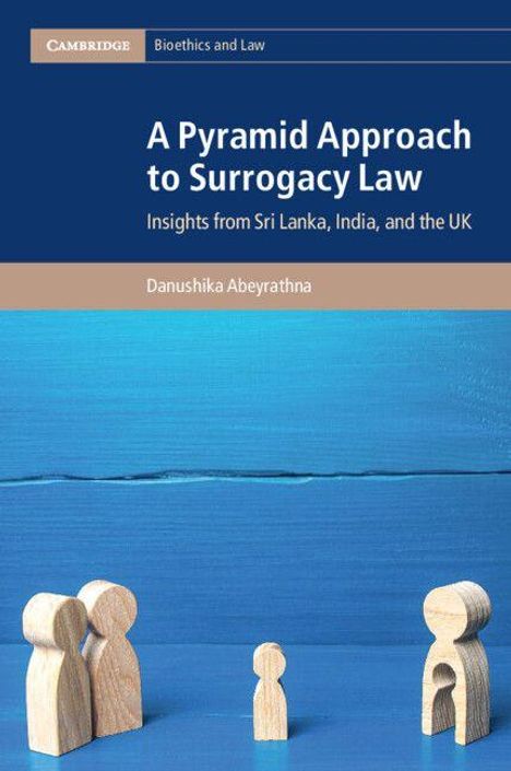 Buchtitel: "A Pyramid Approach to Surrogacy Law". Darunter Holzfiguren, die eine Familie darstellen könnten.