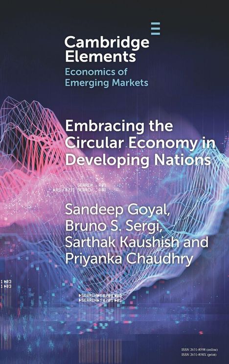 Titel: "Embracing the Circular Economy in Developing Nations" von mehreren Autoren. Hintergrund: abstraktes, buntes Design.