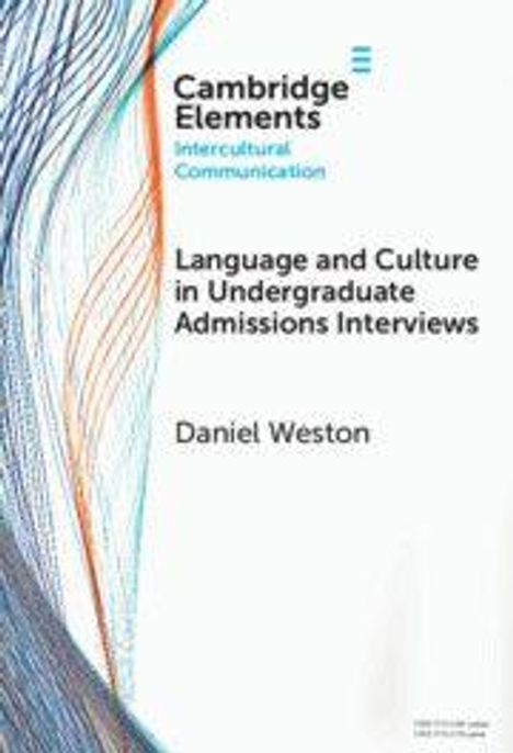 "Language and Culture in Undergraduate Admissions Interviews" von Daniel Weston. Abstraktes Muster links.