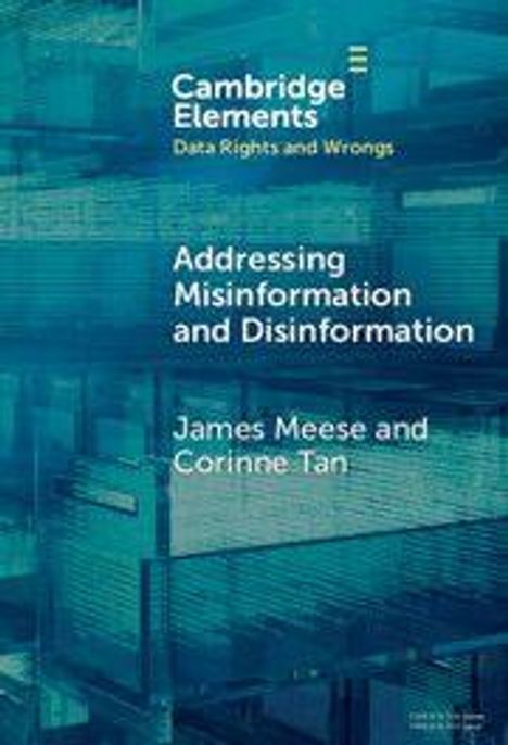 Titel: "Addressing Misinformation and Disinformation". Autoren: James Meese, Corinne Tan. Hintergrund: blaues, abstraktes Design.