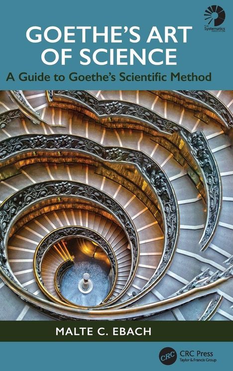 „GOETHE'S ART OF SCIENCE“ und andere Texte. Spiral-Treppenhaus im Hintergrund.
