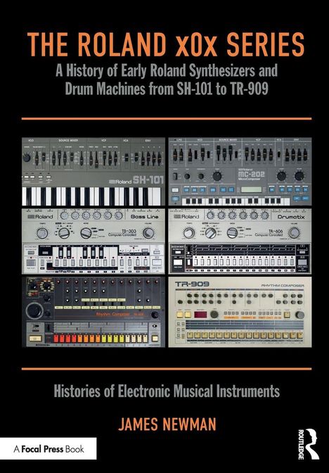 Titel: The Roland x0x Series. Verschiedene Roland-Synthesizer und -Drum-Machines wie SH-101, TB-303, TR-909.