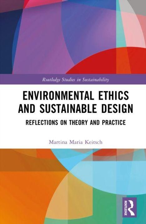 Titel: "Environmental Ethics and Sustainable Design: Reflections on Theory and Practice". Buntes geometrisches Muster.