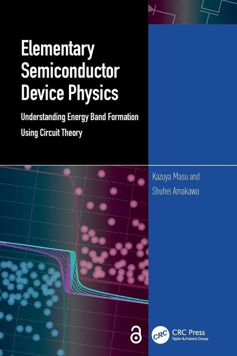 Buchtitel: "Elementary Semiconductor Device Physics". Autoren: Kazuya Masu, Shuhei Amakawa. Abstrakte grafische Elemente.