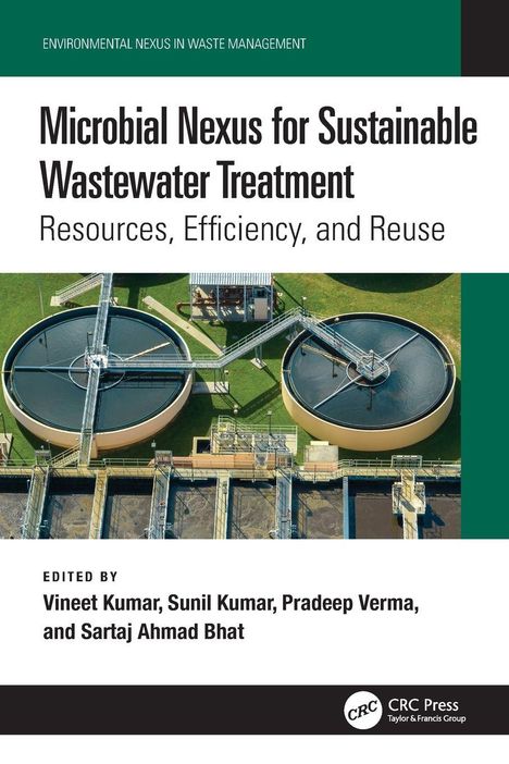 "Microbial Nexus for Sustainable Wastewater Treatment: Resources, Efficiency, and Reuse" steht oben. Logo unten. Rettungsanlagensicht.