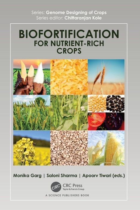 "BIOFORTIFICATION FOR NUTRIENT-RICH CROPS" über Bildern von verschiedenen Pflanzen und Lebensmitteln, Autoren unten.