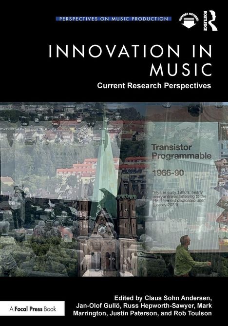 Titel „Innovation in Music“. „Current Research Perspectives“. Unten Herausgebernamen. Hintergrundbild mit Stadtansicht.