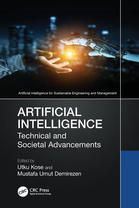 "Artificial Intelligence: Technical and Societal Advancements." Zwei Hände, eine menschlich, eine robotisch, sind fast berührend.