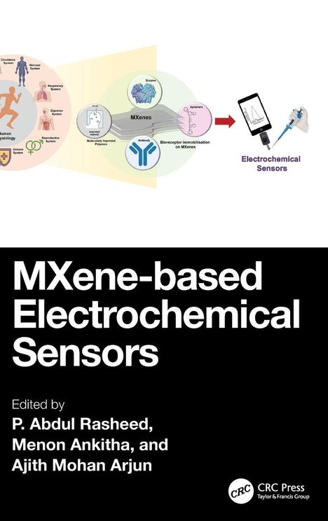 "MXene-based Electrochemical Sensors", ein Buchcover, zeigt Diagramme zu Sensoranwendungen.