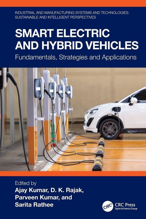 Titel: "Smart Electric and Hybrid Vehicles", Untertitel: "Fundamentals, Strategies and Applications". Ladestation mit Auto.