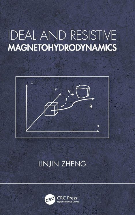 Titel: Ideal and Resistive Magnetohydrodynamics. Linjin Zheng. Skizze mit Koordinaten und Pfeilen in schlichtem Design.