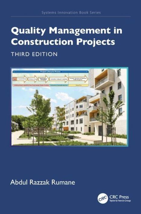 Titel: "Quality Management in Construction Projects, Third Edition". Cover zeigt modernes Wohngebäude mit Bäumen.