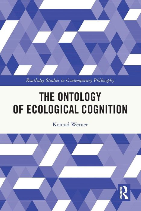 "The Ontology of Ecological Cognition" von Konrad Werner. Geometrisches Muster in Blau- und Lilatönen.