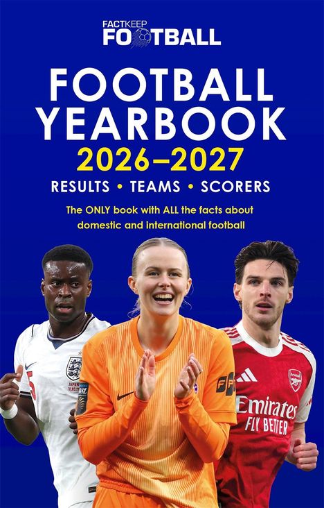 "FACTKEEP FOOTBALL", "FOOTBALL YEARBOOK 2026-2027", Spieler lächelnd und in Aktion.