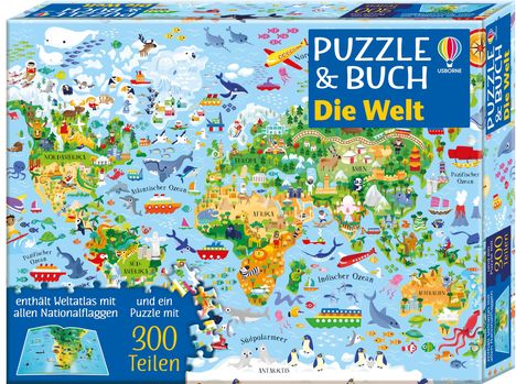 Puzzle und Buch: Die Welt, Buch