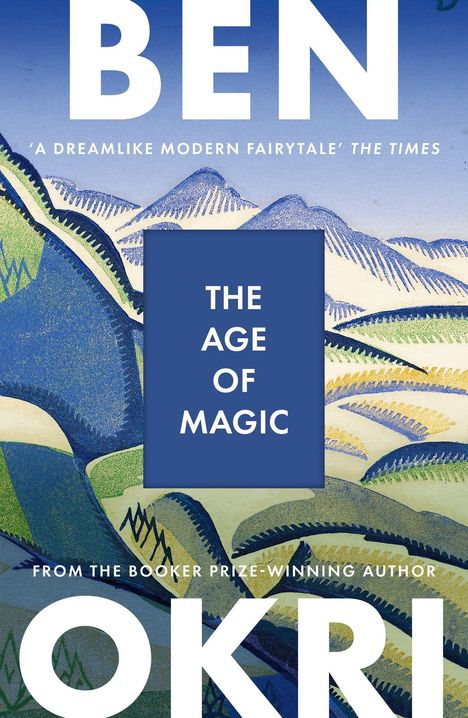 "The Age of Magic" steht in einem blauen Rechteck. Im Hintergrund sind stilisierte blaue und grüne Hügel.