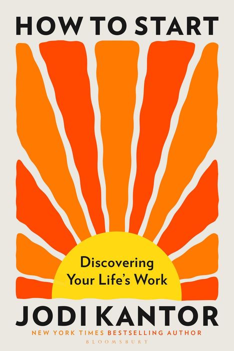 „Discovering Your Life’s Work“. Abstrakte Illustration einer gelben Sonne mit orangefarbenen Strahlen.