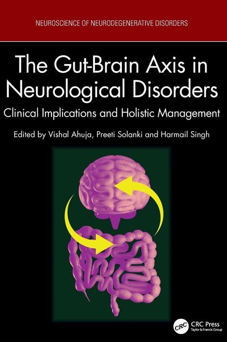 Titel: "The Gut-Brain Axis in Neurological Disorders". Bild: Gehirn mit Darm, verbunden durch Pfeile.