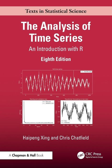 „The Analysis of Time Series: An Introduction with R, Eighth Edition“. Zwei Grafiken mit Datenreihen. Autoren: Haipeng Xing und Chris Chatfield.