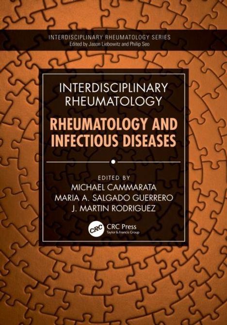 Cover der Buchreihe "Interdisciplinary Rheumatology", Titel: "Rheumatology and Infectious Diseases". Puzzlemuster-Hintergrund.