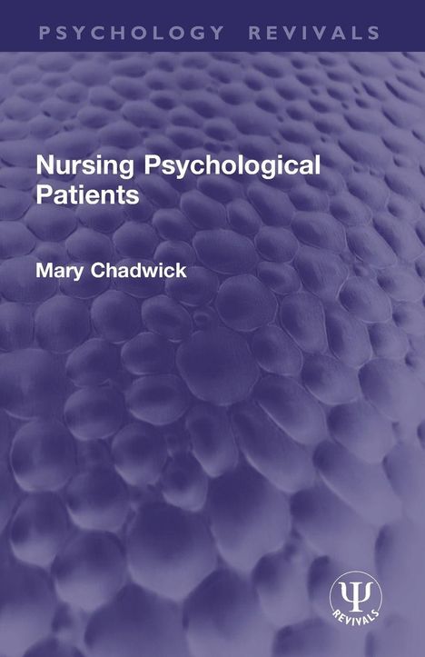 „Nursing Psychological Patients“ von Mary Chadwick. Blau-lila Hintergrund mit einer strukturierten, wabenartigen Oberfläche.