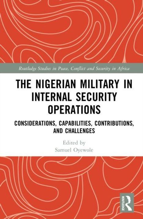 "The Nigerian Military in Internal Security Operations" über roten, gewellten Hintergrundlinien.