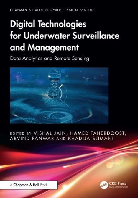 \"Digital Technologies for Underwater Surveillance and Management\" oben mittig. Unten Name der Herausgeber. Illustration von Wasser mit Kreisen.