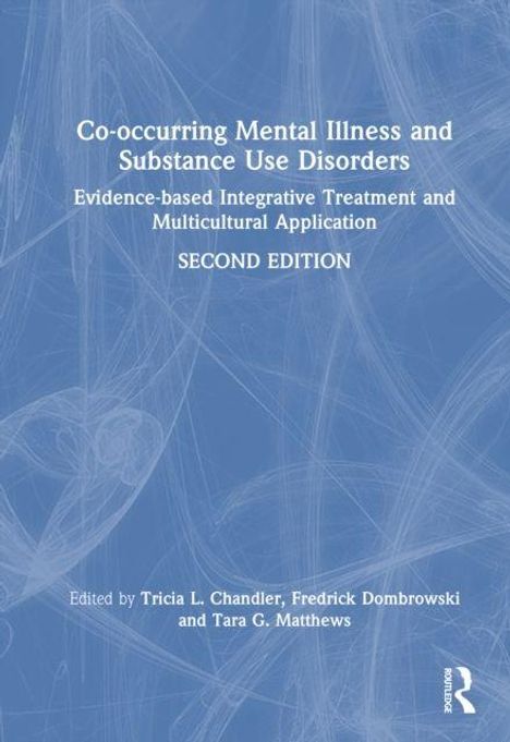 Titel: "Co-occurring Mental Illness and Substance Use Disorders". Blaues Cover mit abstrakten Linien.