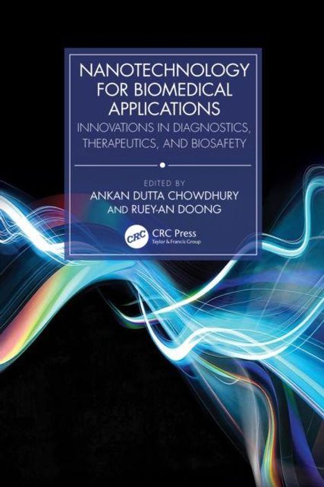 „Nanotechnology for Biomedical Applications“ und Herausgeber. Abstrakte, bunte Linien umrahmen den Text.