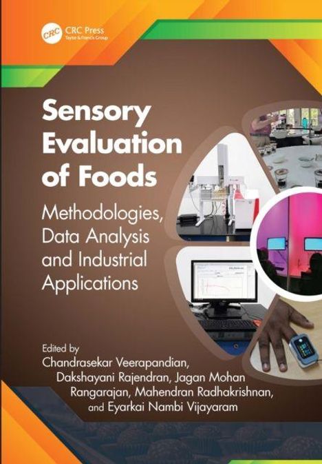 "Senory Evaluation of Foods: Methodologies, Data Analysis and Industrial Applications." Fotos von Labor und Geräten.