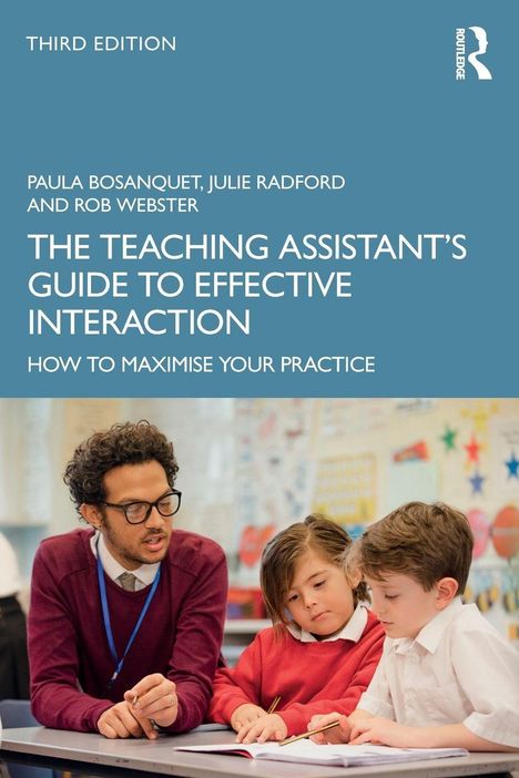"The Teaching Assistant's Guide to Effective Interaction" steht in weißer Schrift auf blauem Hintergrund.