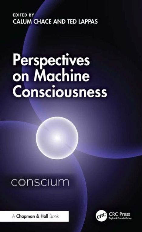"Perspectives on Machine Consciousness" von Calum Chace und Ted Lappas. Abstrakte Kugeln vor dunklem Hintergrund.