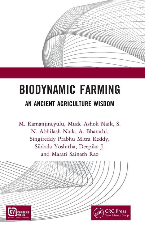 "BIODYNAMIC FARMING: AN ANCIENT AGRICULTURE WISDOM", Autorenliste darunter; graues, geometrisches Muster.