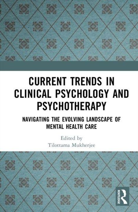 „Current Trends in Clinical Psychology and Psychotherapy“ steht auf weißem Hintergrund, darunter ein geometrisches Muster.