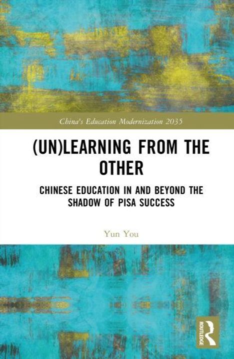 "China's Education Modernization 2035", "(UN)LEARNING FROM THE OTHER", "Yun You". Buntes abstraktes Hintergrundmuster.