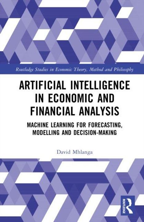 Der Titel lautet: "Artificial Intelligence in Economic and Financial Analysis". Oben geometrische Muster in Lila-Tönen.