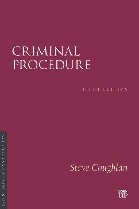 Text: "CRIMINAL PROCEDURE", "FIFTH EDITION", "Steve Coughlan". Dunkelviolette Buchcover.