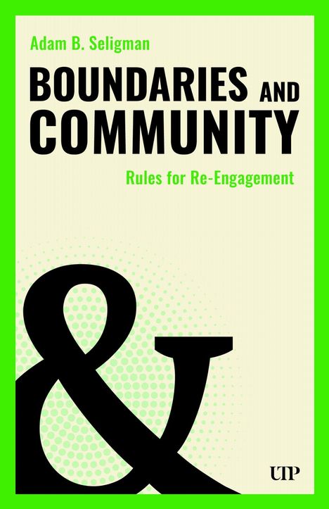 "Boundaries and Community: Rules for Re-Engagement" – Großes Ampersand, grüner Rand.